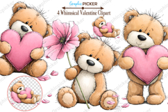 Whimsical Valentine Clipart, Valentine's Day PNG Product Image 1