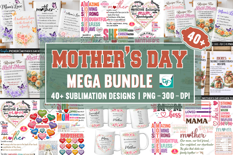 Mothers Day Mega PNG Bundle | Mothers Day PNG Big Bundle