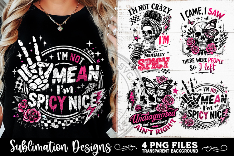 Sarcastic PNG Funny Sublimation 4 Designs
