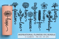 Inspirational Quotes SVG Bundle | Motivational Floral Design Product Image 1